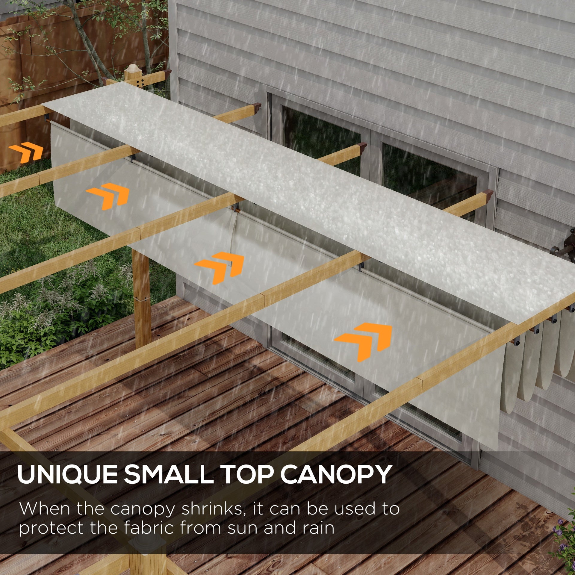 Outsunny 10' x 13' Retractable Pergola Canopy, Aluminum Pergola Sun Shade Shelter for Garden, Patio, Backyard, Deck, Cream