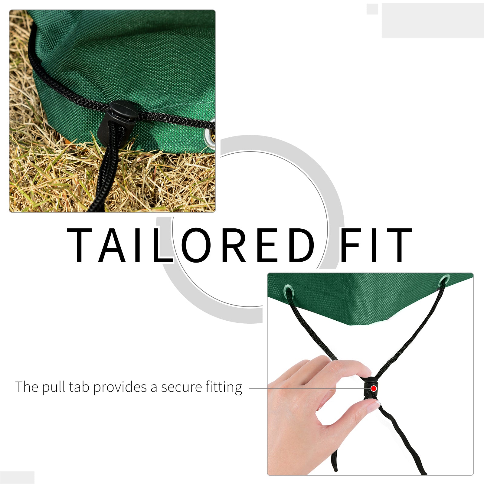 Outsunny 600D Oxford 3-Seater Patio Swing Cover Outdoor Swing Chair Cover Rain Protection Waterproof Anti-UV, Dark Green