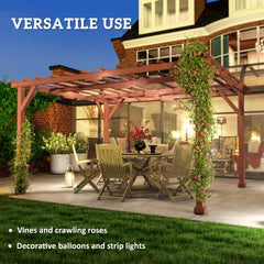 Outsunny 11' x 12.5' Outdoor Wood Pergola with Grape Trellis for Patio, Deck, Backyard, Lawn