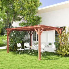 Outsunny 11' x 12.5' Outdoor Wood Pergola with Grape Trellis for Patio, Deck, Backyard, Lawn