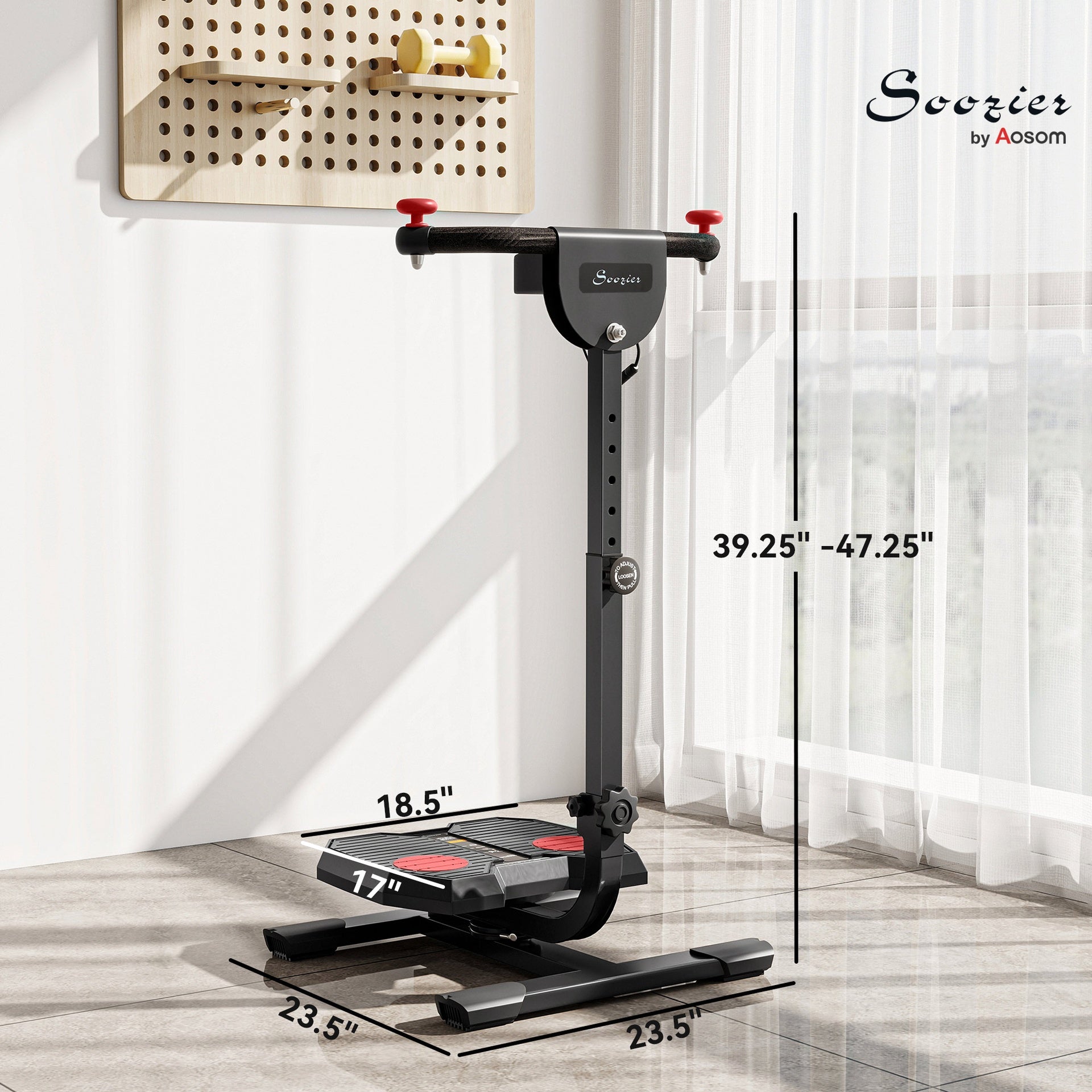 Soozier Foldable Ab Twister Board for Waist Trimming with LCD Display, Ab Workout Equipment for Women and Men, Red