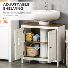 kleankin Bathroom Sink Cabinet, Freestanding Under Sink Cabinet Adjustable Shelf