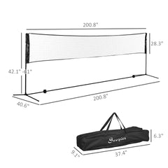 Soozier All-in-1 Badminton Set, Height Adjustable for Pickleball, Volleyball, Badminton, Backyard, Beach, Driveway Game