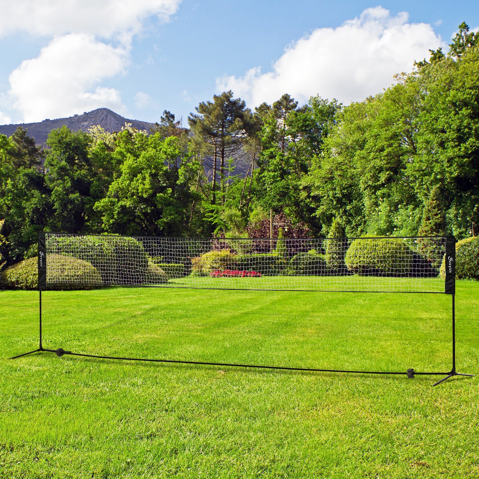 Soozier All-in-1 Badminton Set, Height Adjustable for Pickleball, Volleyball, Badminton, Backyard, Beach, Driveway Game