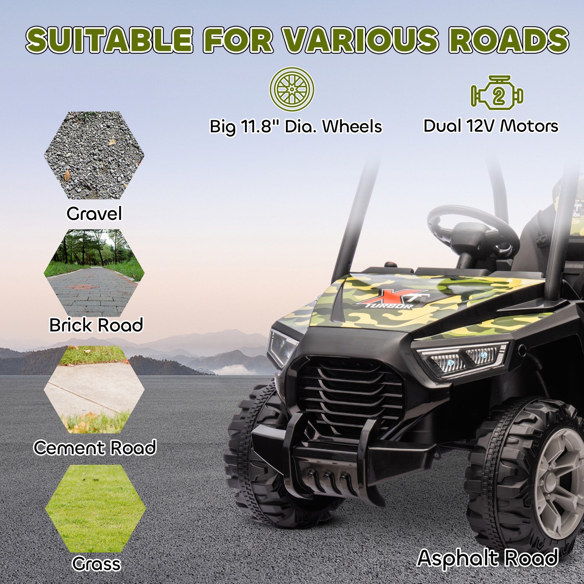 Qaba 12V Kids Electric Car with Parent Remote Control, Spring Suspension, Soft Start, Music, LED Light, Safety Belt, Green
