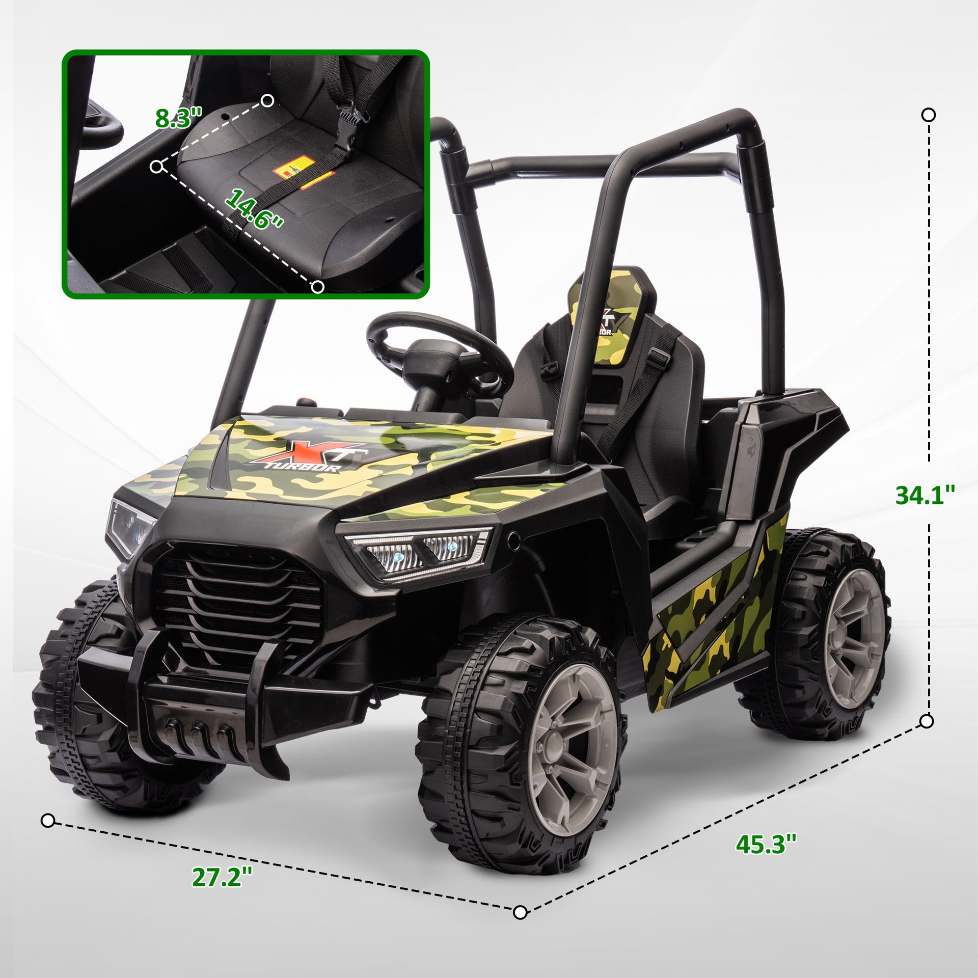 Qaba 12V Kids Electric Car with Parent Remote Control, Spring Suspension, Soft Start, Music, LED Light, Safety Belt, Green