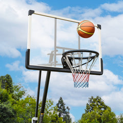 Soozier 4.9-10' Basketball Stand, Freestanding Basketball System with 44" Shatterproof Backboard, Rebound System and Wheels