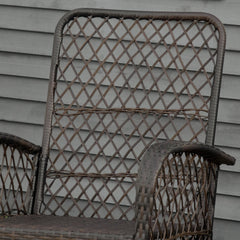 Outsunny Outdoor PE Rattan Wicker Recliner Rocker Chair w/ Soft Cushion for Garden