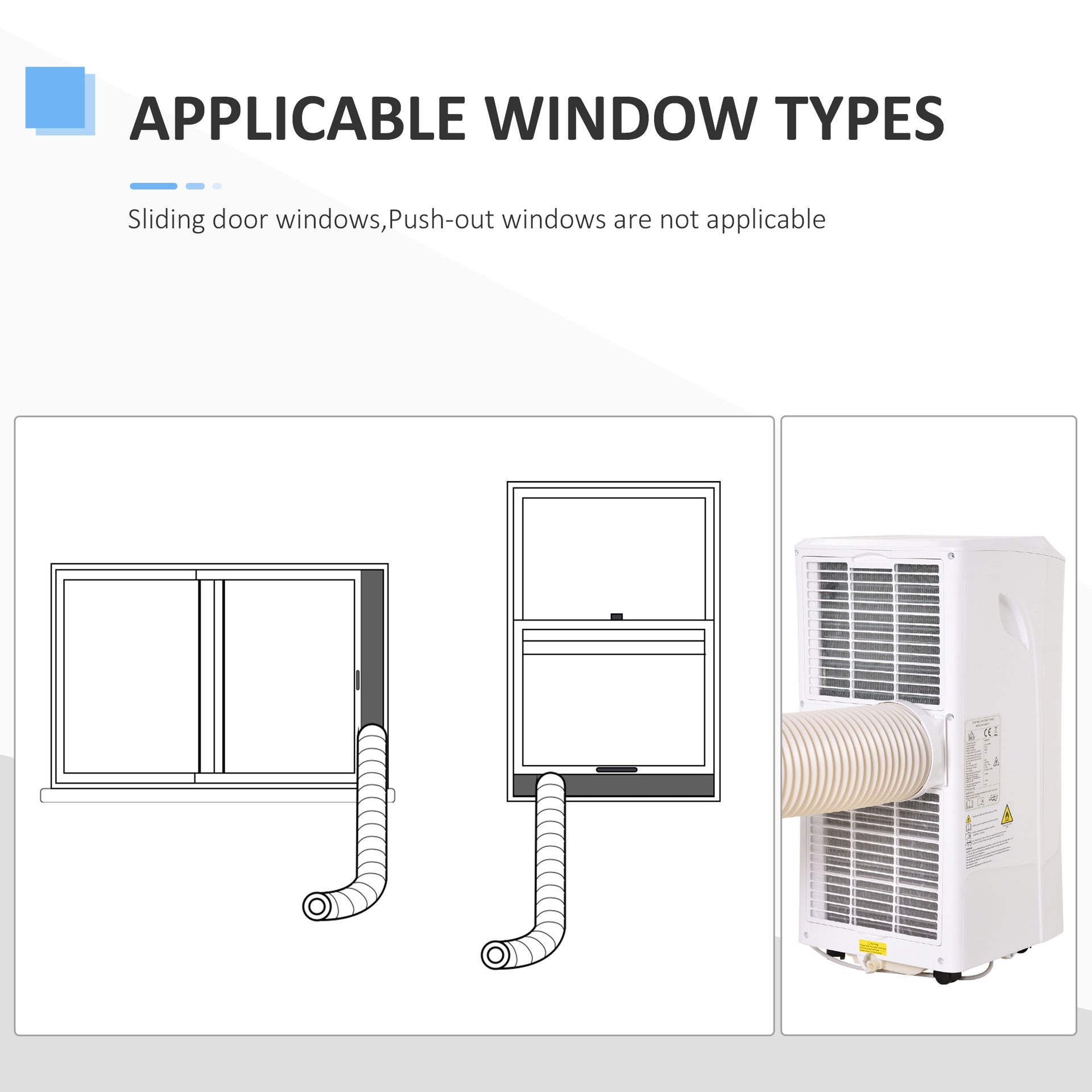 HOMCOM 8000BTU Mobile Portable Air Conditioner with Cooling, Dehumidifier, and Ventilating with Remote Control, 2 Speed Fans, 24-Hour Timer for Bedroom, Living Room, Home Office, White