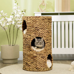 PawHut Elevated Cat Bed with Hideaways, 3 Story Kitty Tower for Indoor Cats