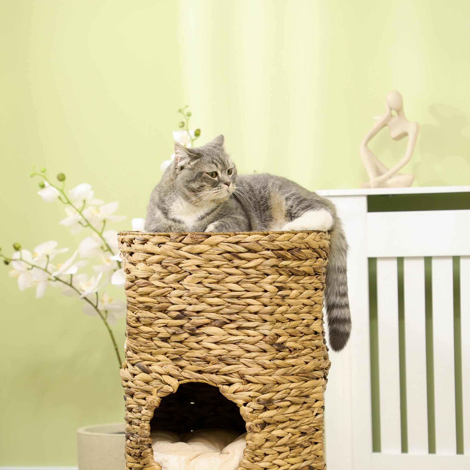 PawHut Elevated Cat Bed with Hideaways, 3 Story Kitty Tower for Indoor Cats