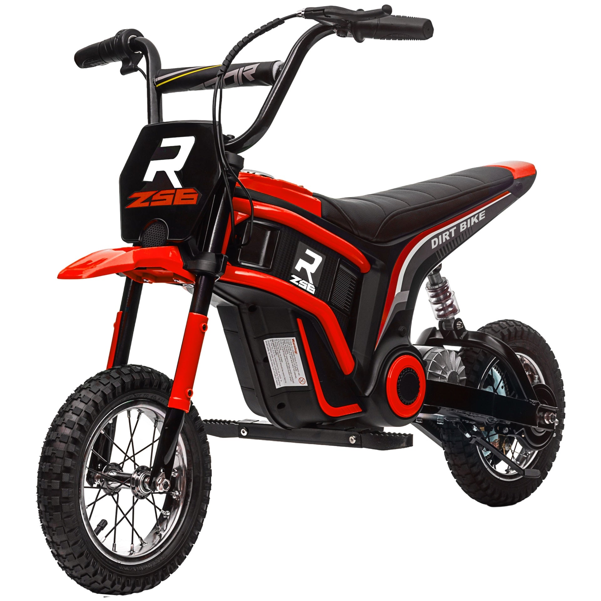 Aosom Kids Electric Dirt Bike, 24V 350W, 12-inch, Up to 15 MPH, Red