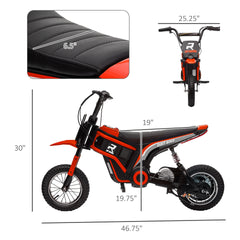 Aosom Kids Electric Dirt Bike, 24V 350W, 12-inch, Up to 15 MPH, Red