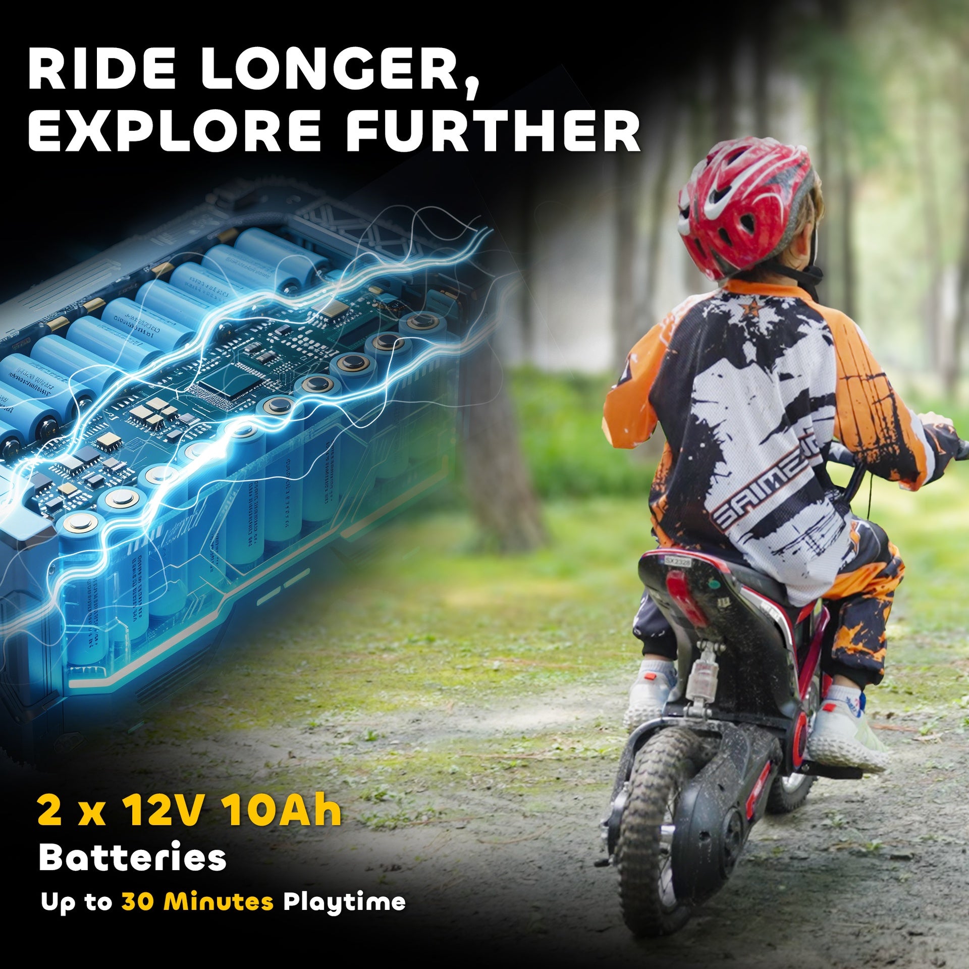 Aosom Kids Electric Dirt Bike, 24V 350W, 12-inch, Up to 15 MPH, Red