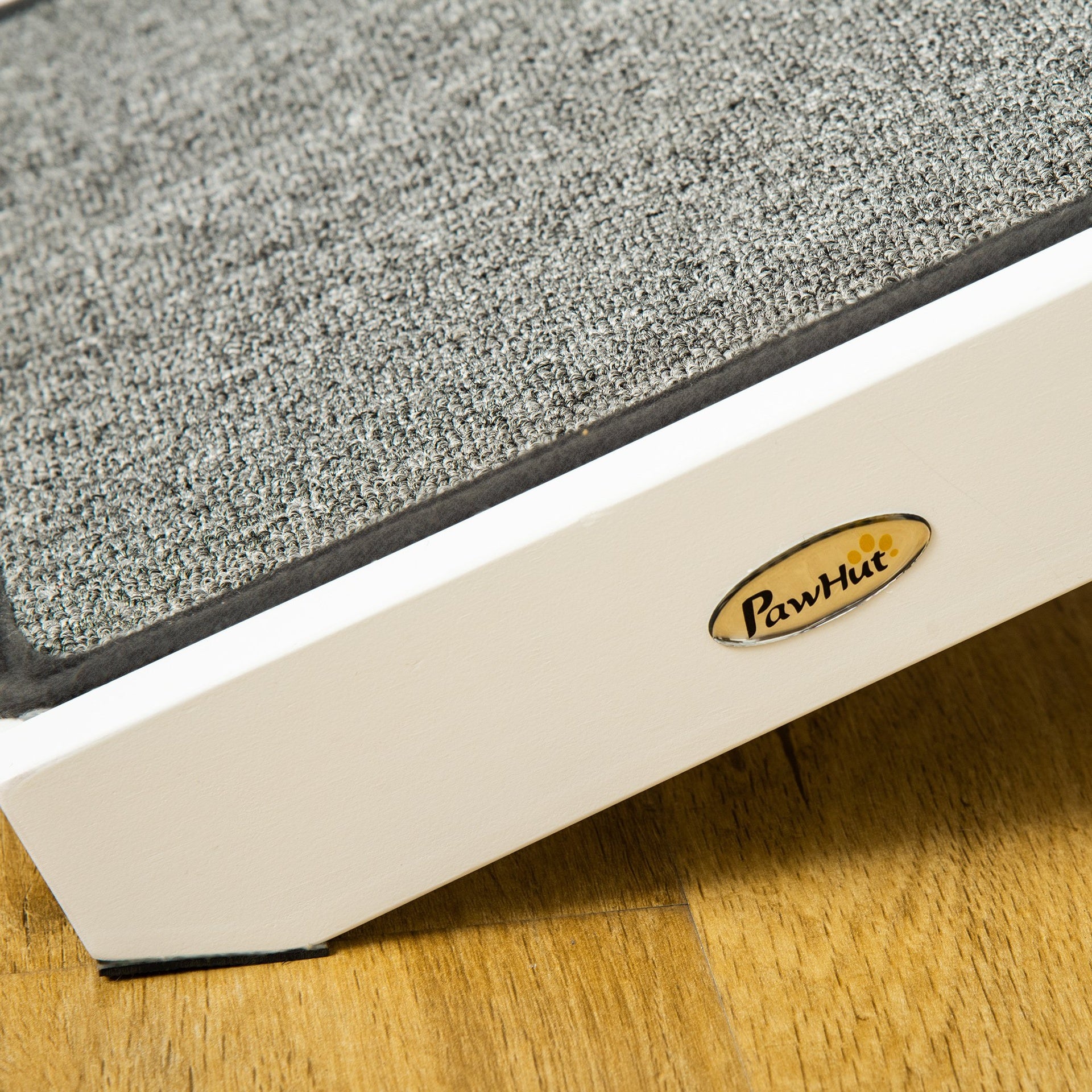 PawHut Dog Ramp Foldable with Non-slip Carpet Top Platform, Gray, White