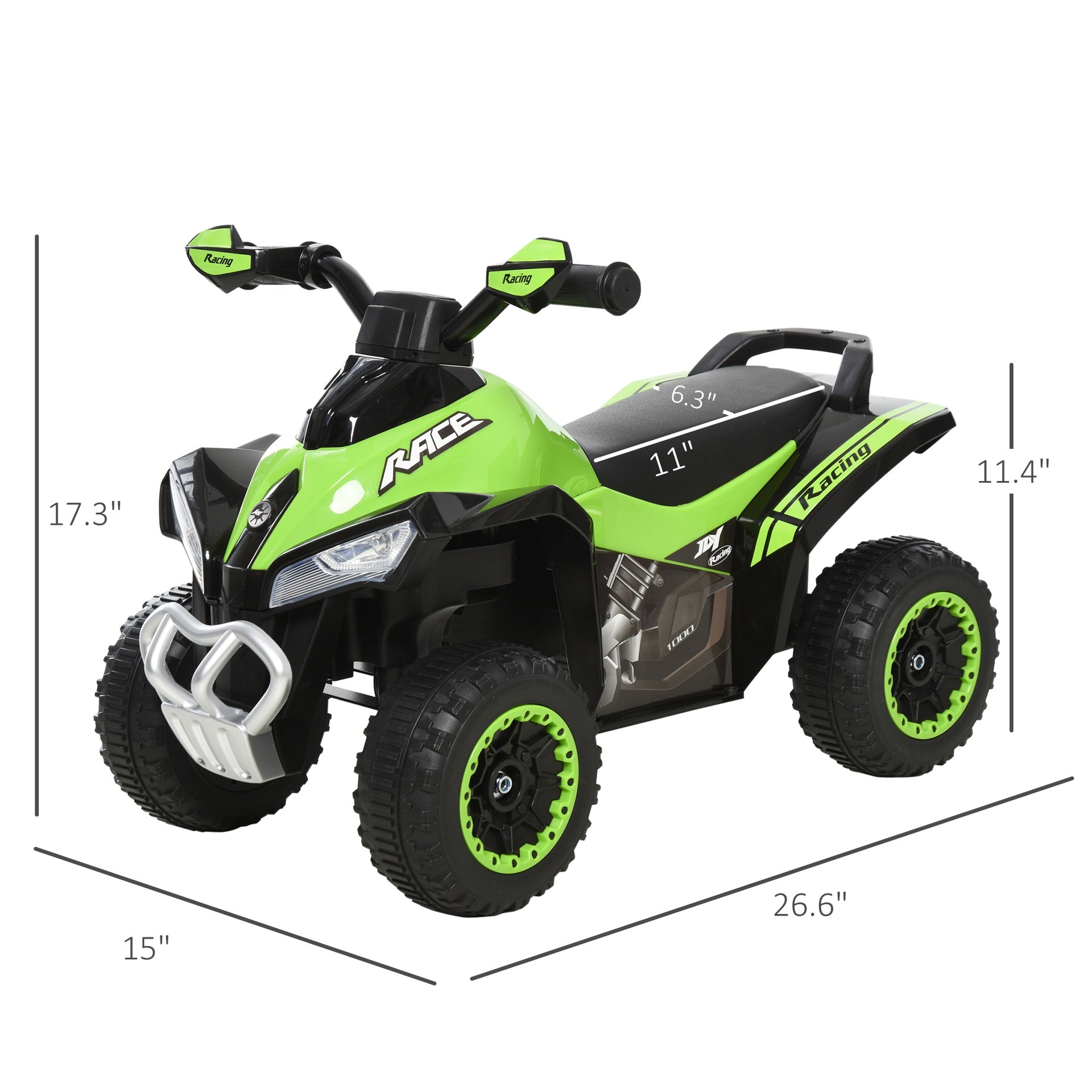 Aosom NO Power Kids Ride On Push Car, w/ Music, Lights for 1.5-3, Green