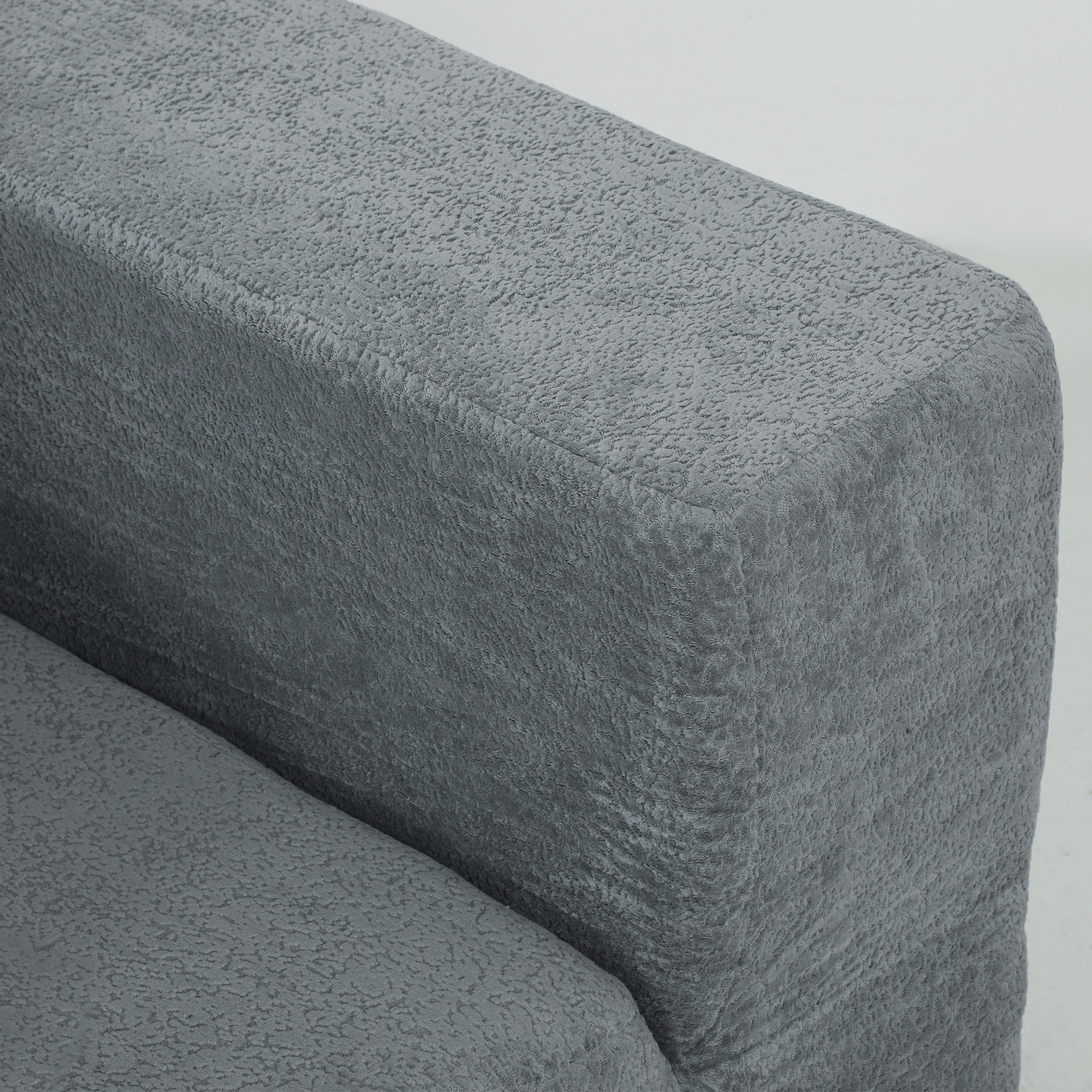 HOMCOM Modular Sectional Sofa, Boneless U-Shape Sectional Couch with 2 Ottomans, Dark Gray