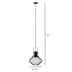 HOMCOM Industrial Pendant Light Fixtures with Adjustable Hanging Chain, Black
