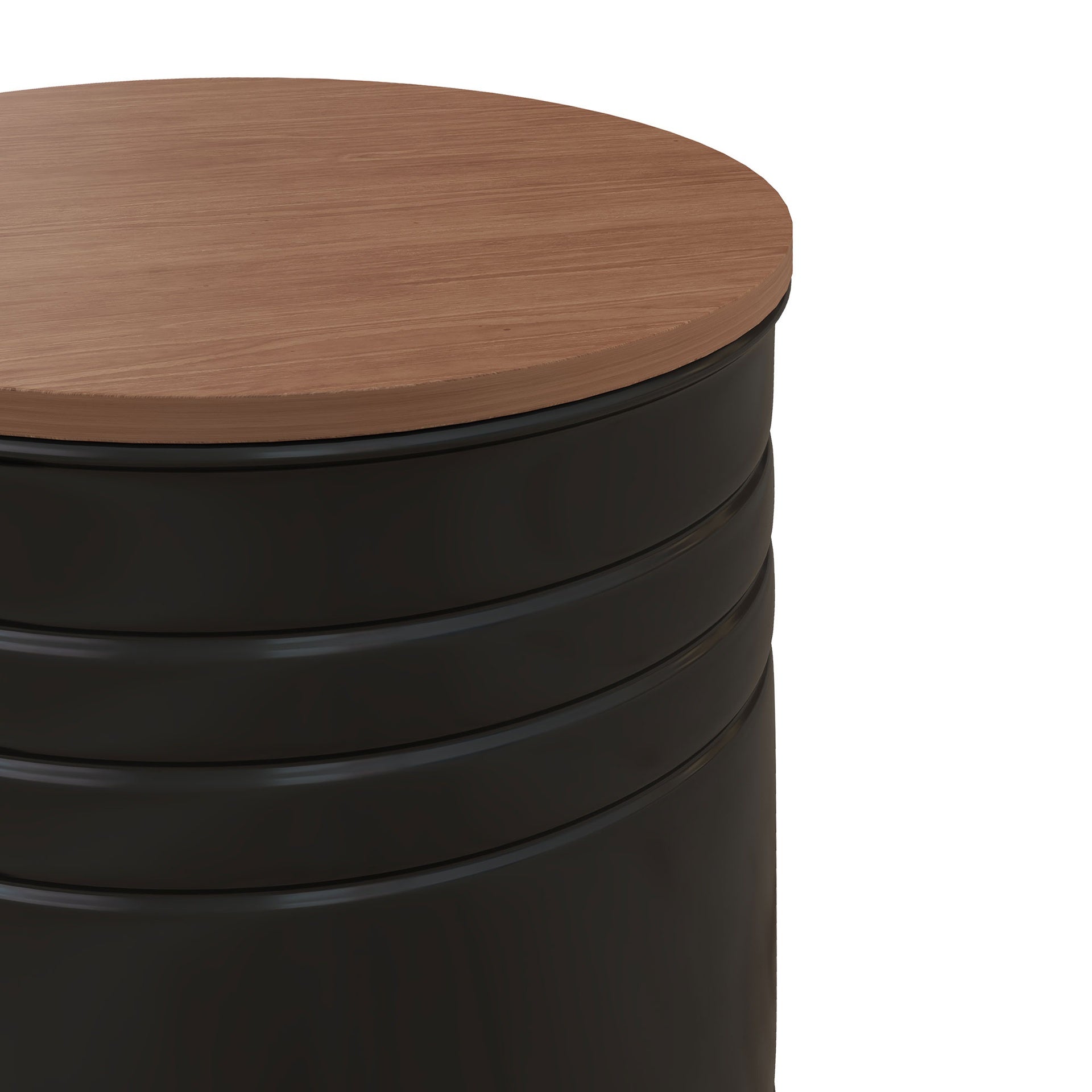 HOMCOM Round Storage Ottoman Set of 2, Nesting Ottomans with Wooden Lid, Metal Frame and Hidden Storage Space for Bedroom