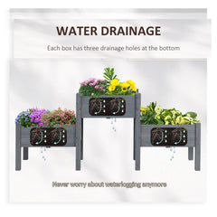 Outsunny 3 Tier Raised Garden Bed Freestanding Planter Box for Vegetables, Herb, Flowers
