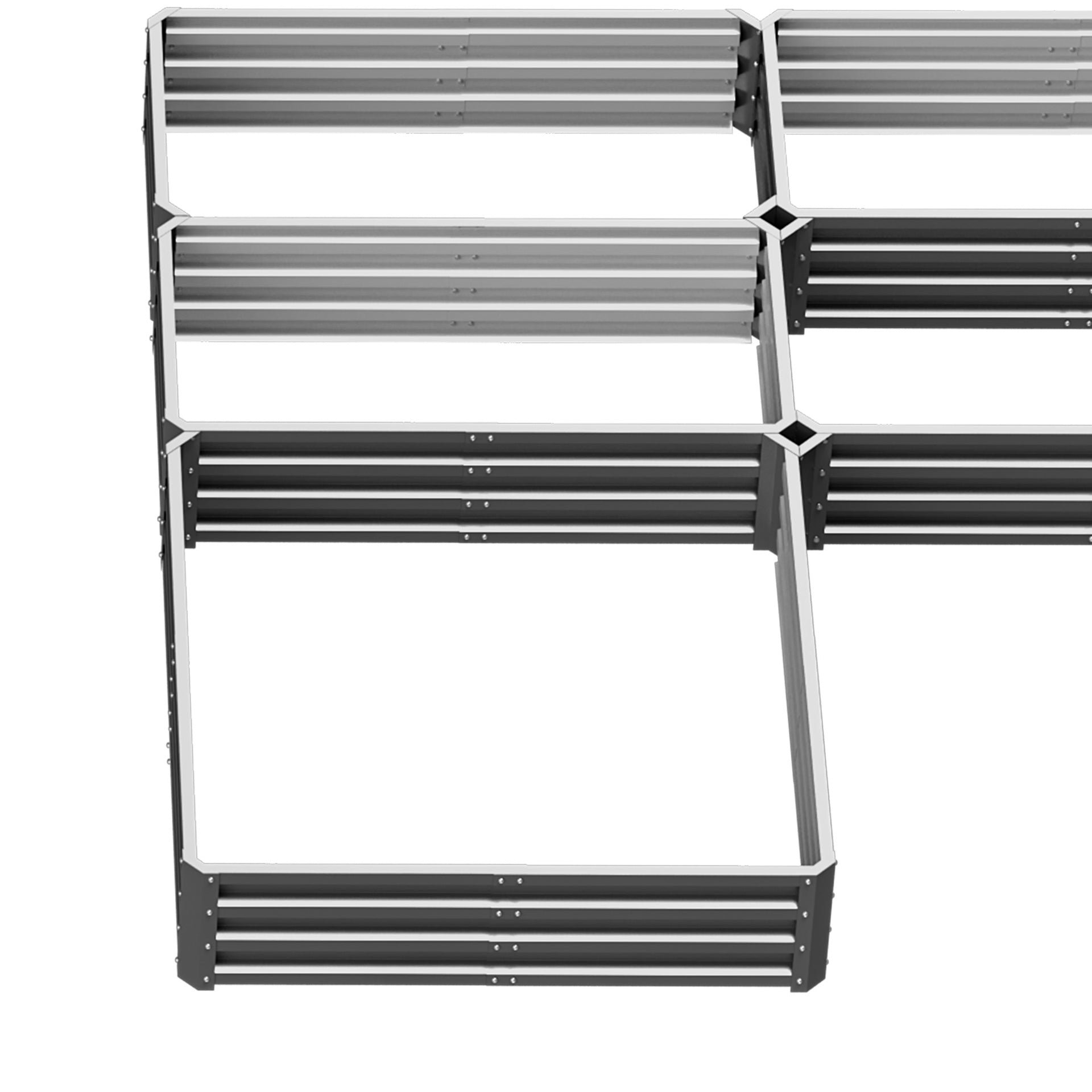 Outsunny Steel Raised Garden Bed, Set of 5 Large Box Planters for Outdoor Plants Vegetables Flowers Herbs, 8x8x1ft, Gray