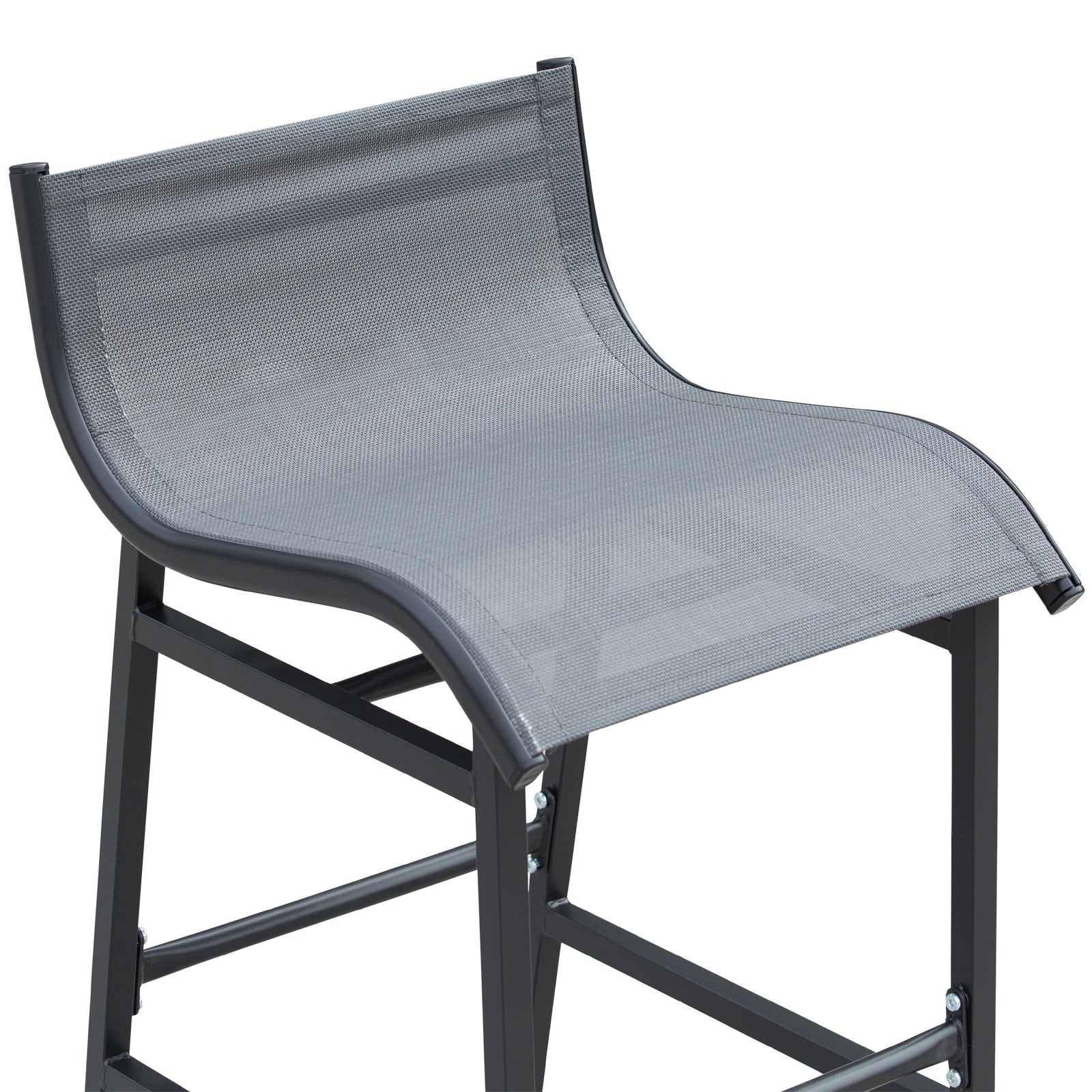 Outsunny 3 Piece Bar Height Outdoor Bistro Set for 2, Charcoal Gray