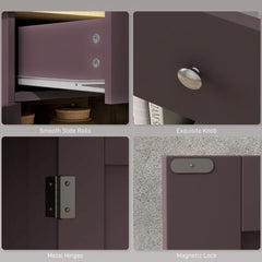 HOMCOM Kitchen Storage Cabinet, Sideboard Floor Cupboard with Solid Wood Top, Adjustable Shelf, and 2 Drawers, Coffee
