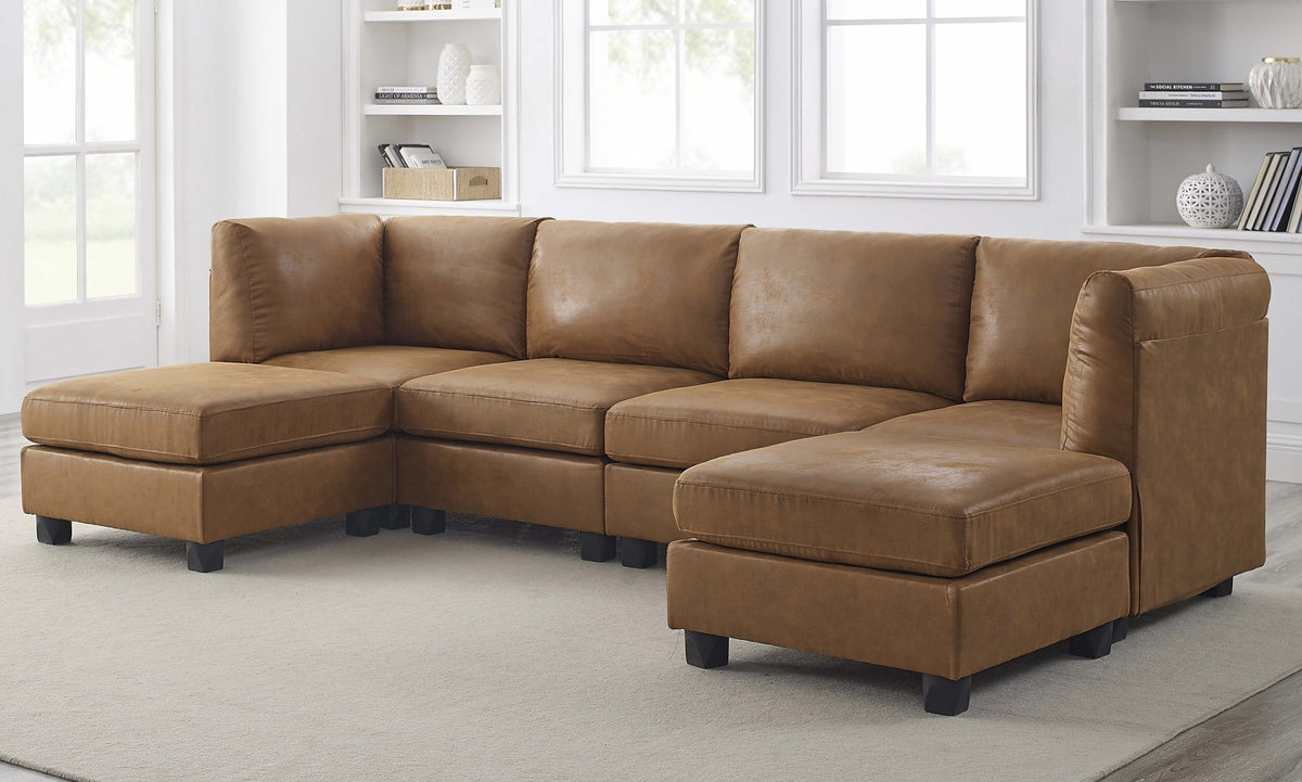 Faux Leather Modular Sectional