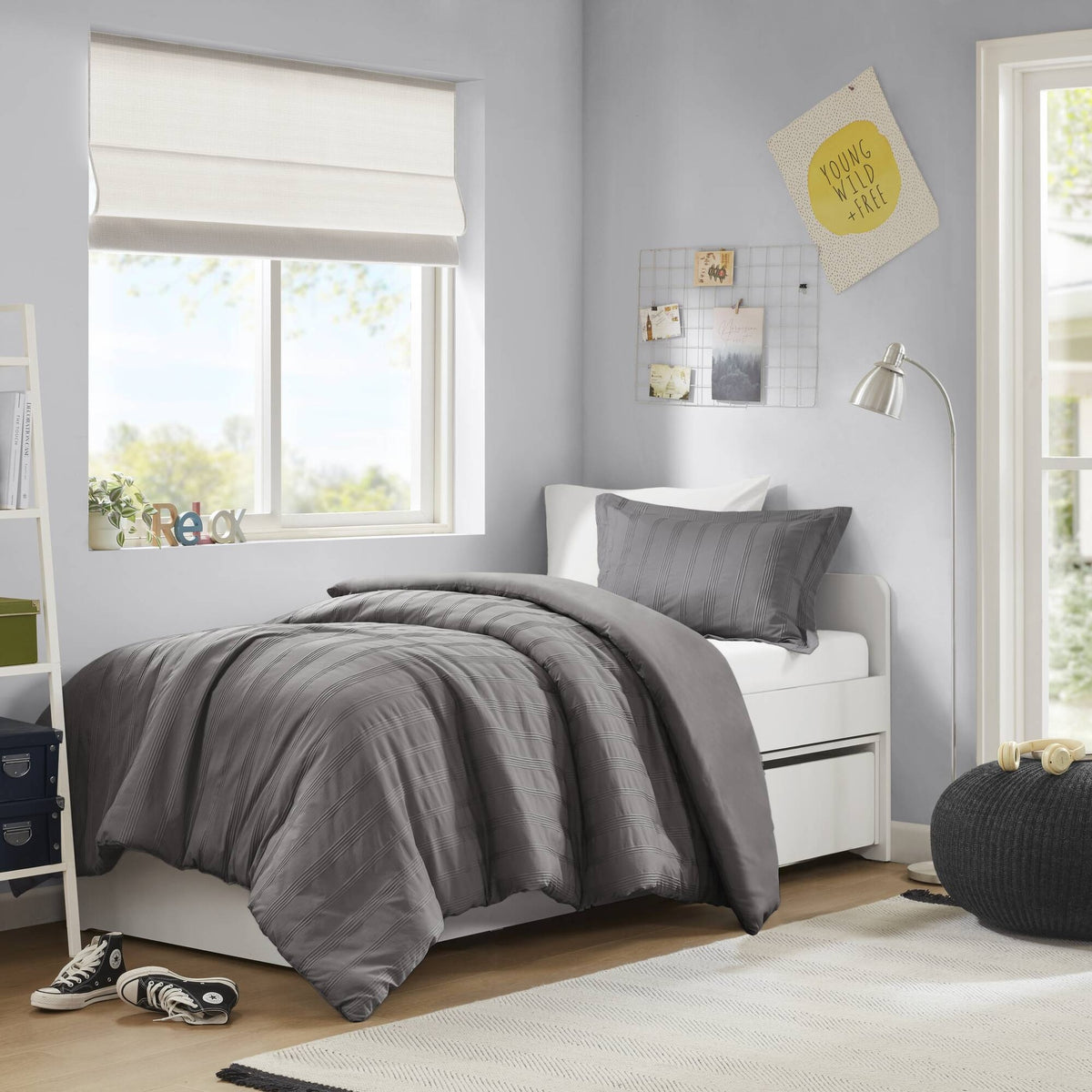 2-Piece Twin/Twin XL Woven Striped Duvet Set