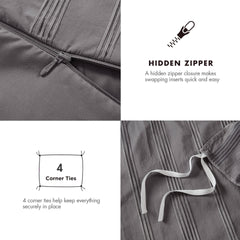 2-Piece Twin/Twin XL Woven Striped Duvet Set