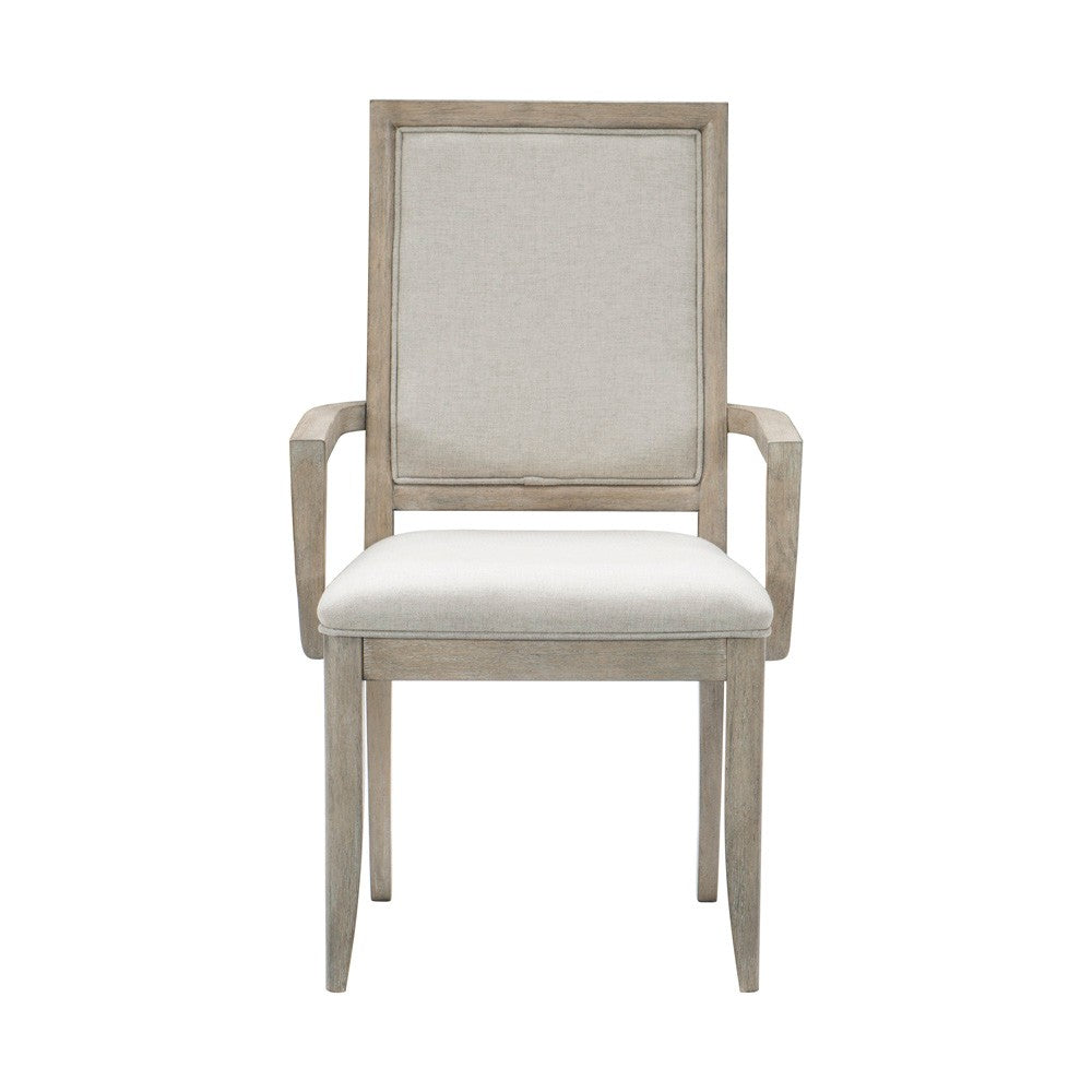 Modern Contemporary Armchairs Set of 2, Upholstered Seat and Back Gray Finish Wooden Furniture