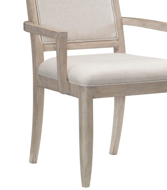 Modern Contemporary Armchairs Set of 2, Upholstered Seat and Back Gray Finish Wooden Furniture
