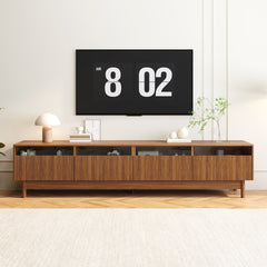 78inch TV Stand for Living Room - up to 85 Inch TVs, Modern Entertainment Center with Drawers, TV Console Table with Glass Drawers for Bedroom, Living Room