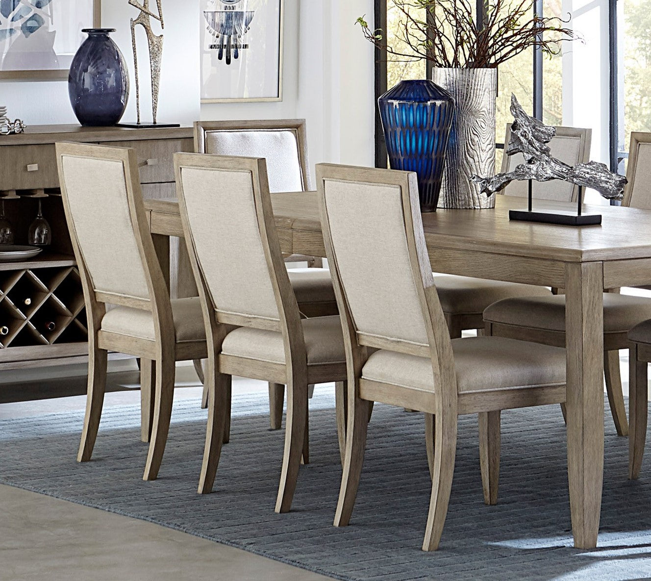Modern Contemporary Dining Set 9pc Extendable Table with 2 Armchairs 6 Side Chairs Gray Finish Wooden Furniture