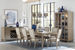 Modern Contemporary Dining Set 9pc Extendable Table with 2 Armchairs 6 Side Chairs Gray Finish Wooden Furniture
