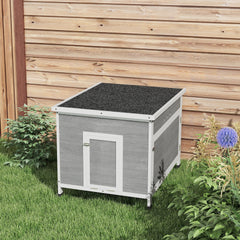 PawHut Wooden Duck Coop with Openable Roof, Removable Floor, Double Doors, Ramp, for 3-6 Ducks, Chickens, 30" x 38" x 30"