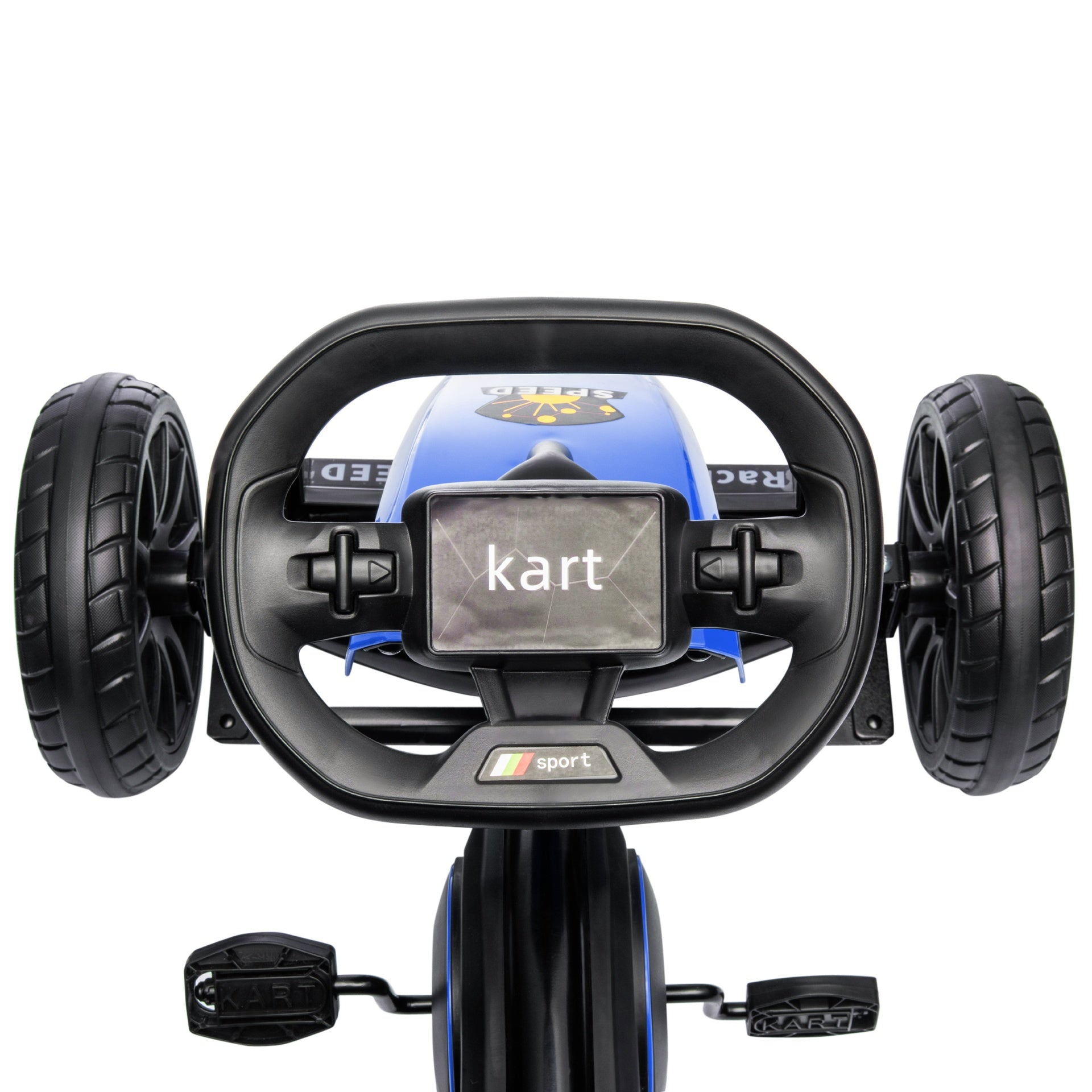 Aosom Kids Pedal Go Kart w/ Swing Axle, Shock-Absorbing Wheels, Blue