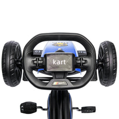 Aosom Kids Pedal Go Kart w/ Swing Axle, Shock-Absorbing Wheels, Blue