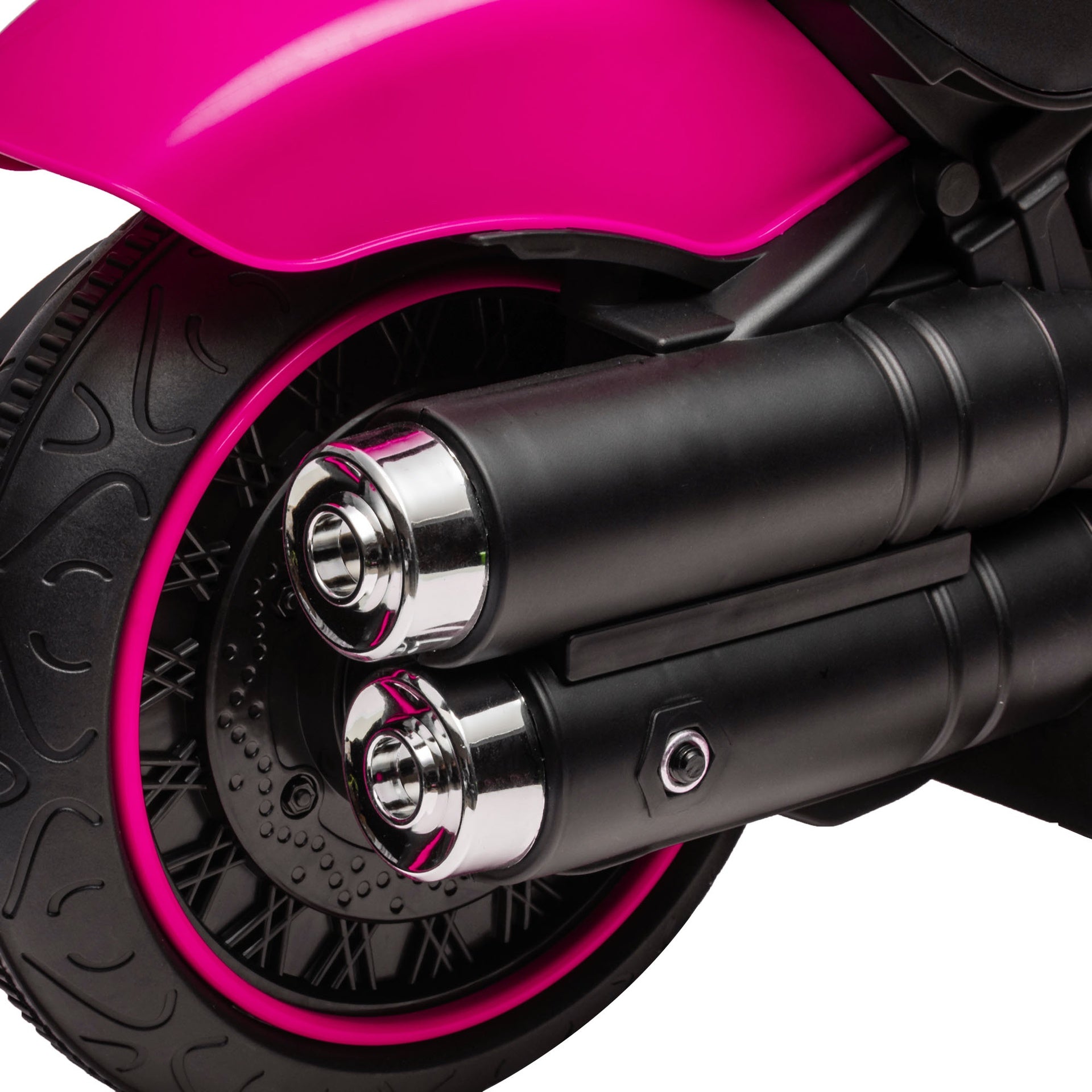 Aosom 6V Kids Motorcycle w/ Training Wheels, Single-Button Start, Pink