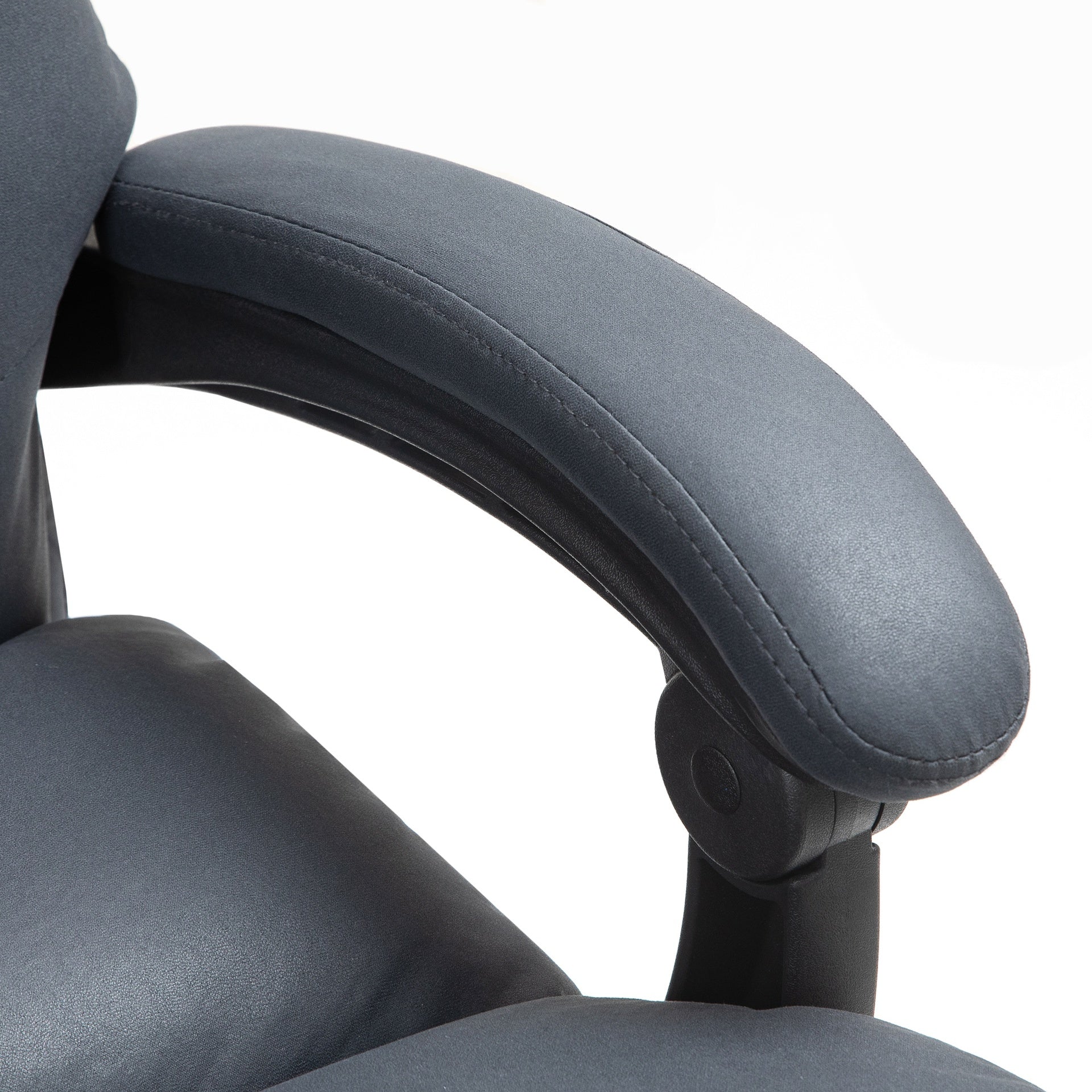 Vinsetto Microfibre Massage Office Chair, Heated Reclining Chair with Footrest, Double-tier Padding, Swivel Wheels, Dark Gray