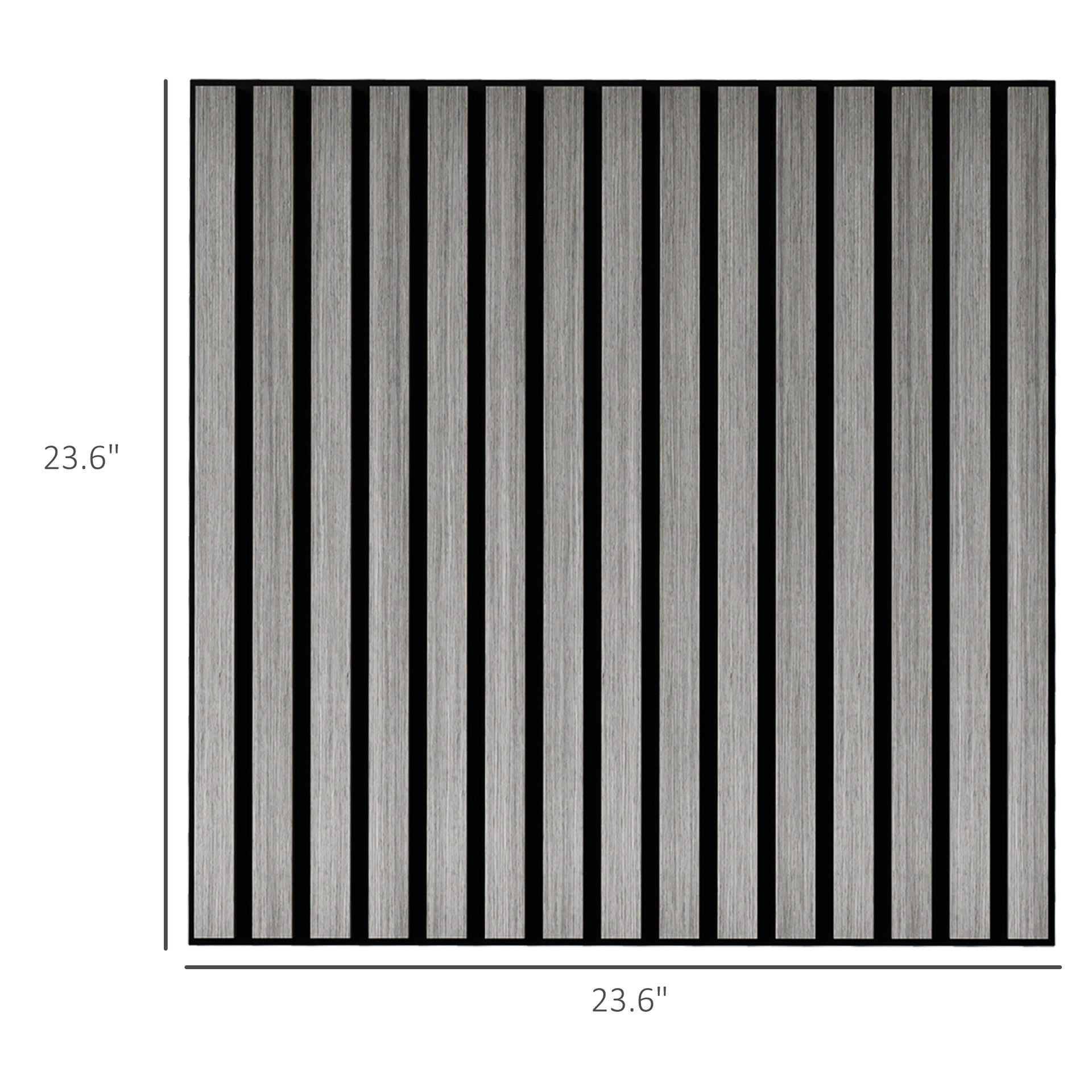 HOMCOM 24"x24" Wood Panels for Wall, 4 Pack Acoustic Panels, Sound Absorbing Slat Wall For Interior Wall Decor, Home, Gray