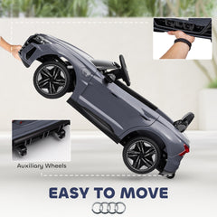 Aosom 12V Licensed Audi RS E-tron GT Kids Ride on Car with Remote Control, Suspension, Horn, Music, Lights, Gray
