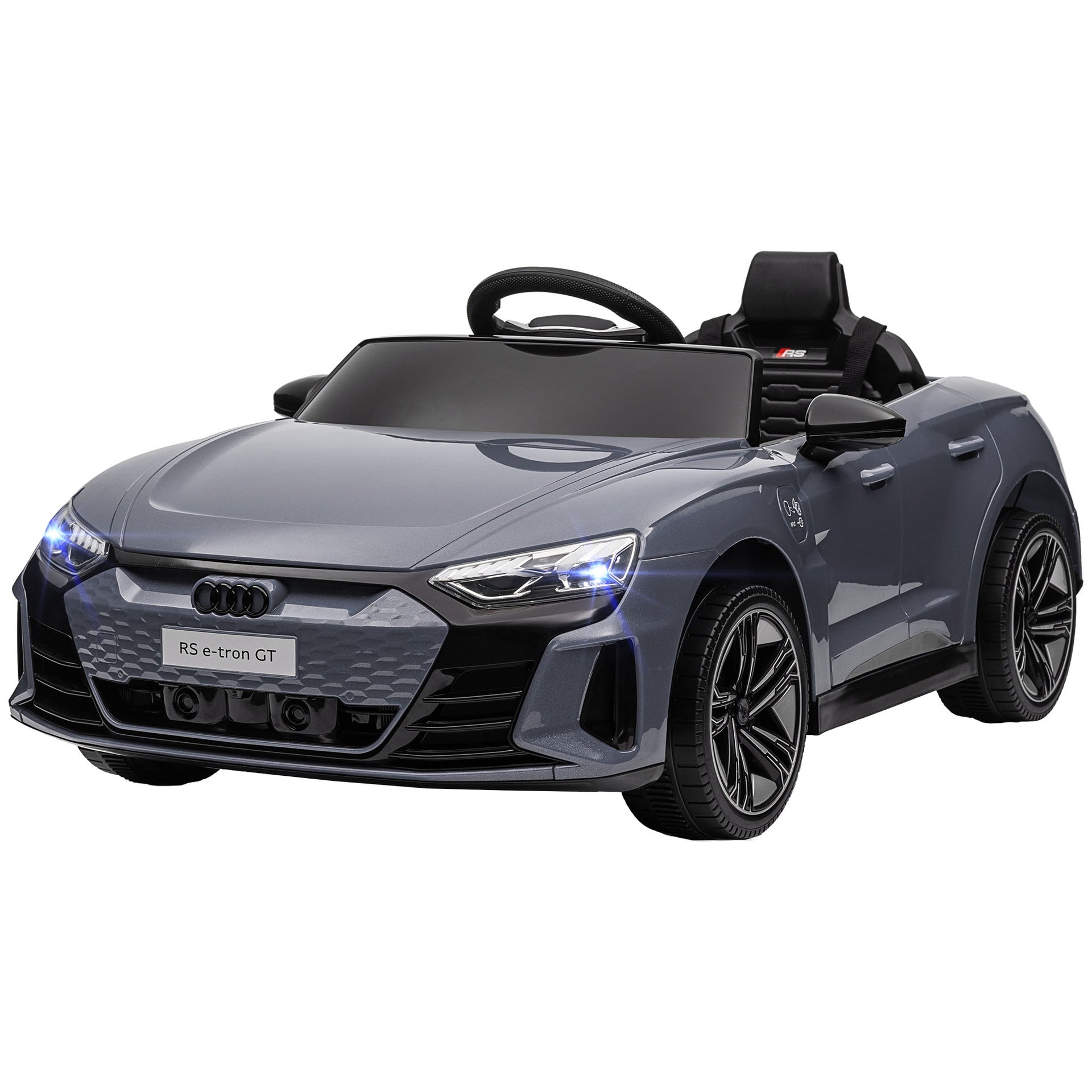 Aosom 12V Licensed Audi RS E-tron GT Kids Ride on Car with Remote Control, Suspension, Horn, Music, Lights, Gray