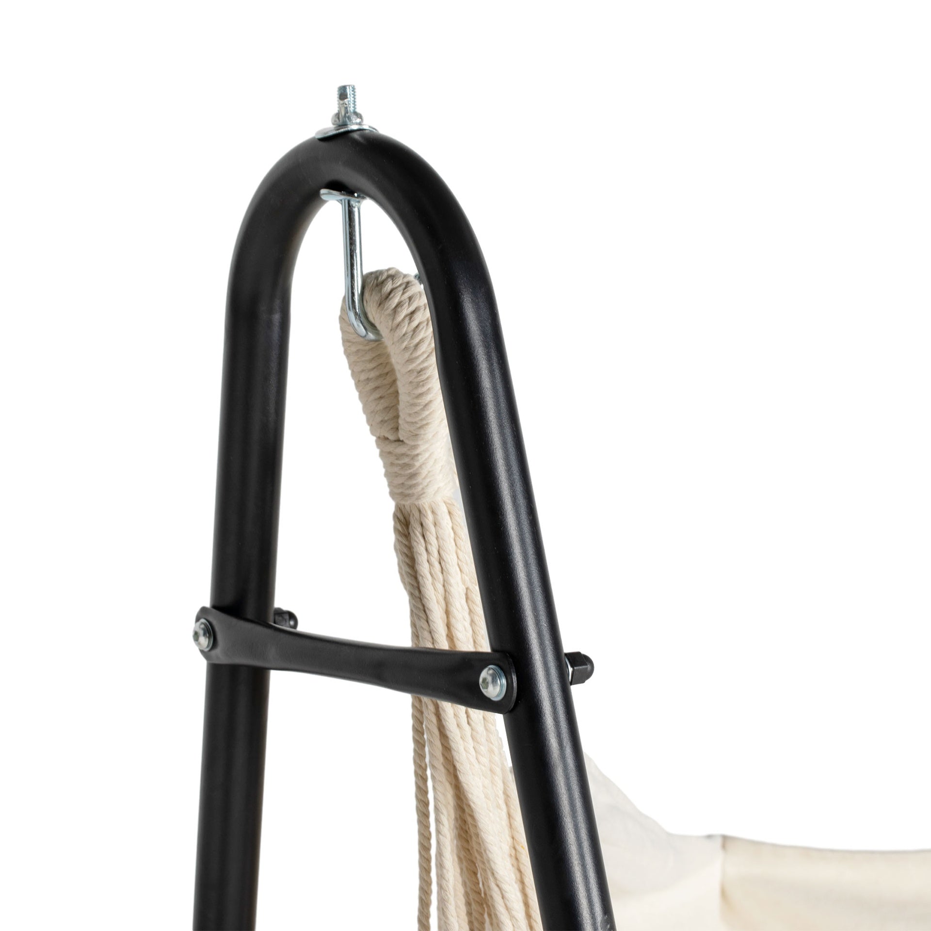 Outsunny Hammock Chair with U Shape Stand, Hammock Swing Chair with A Side Pocket, Cream White