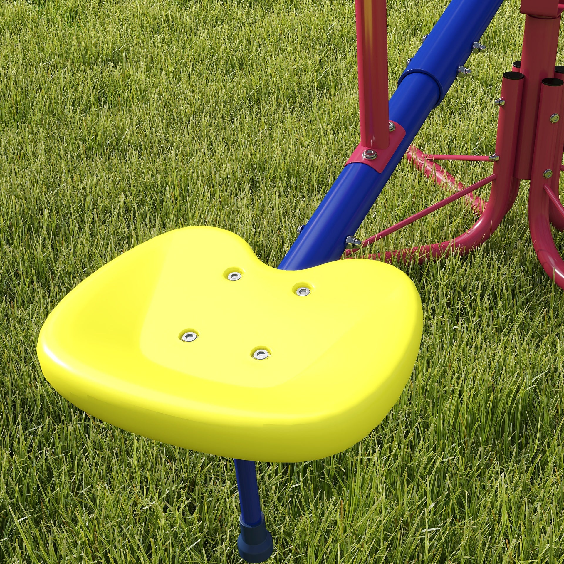 Outsunny Kids Seesaw Swivel Teeter Totter with 360° Spinning, 4 Seater Seesaw Outdoor Playground Equipment for Backyard, Boys and Girls Aged 3-8 Years Old