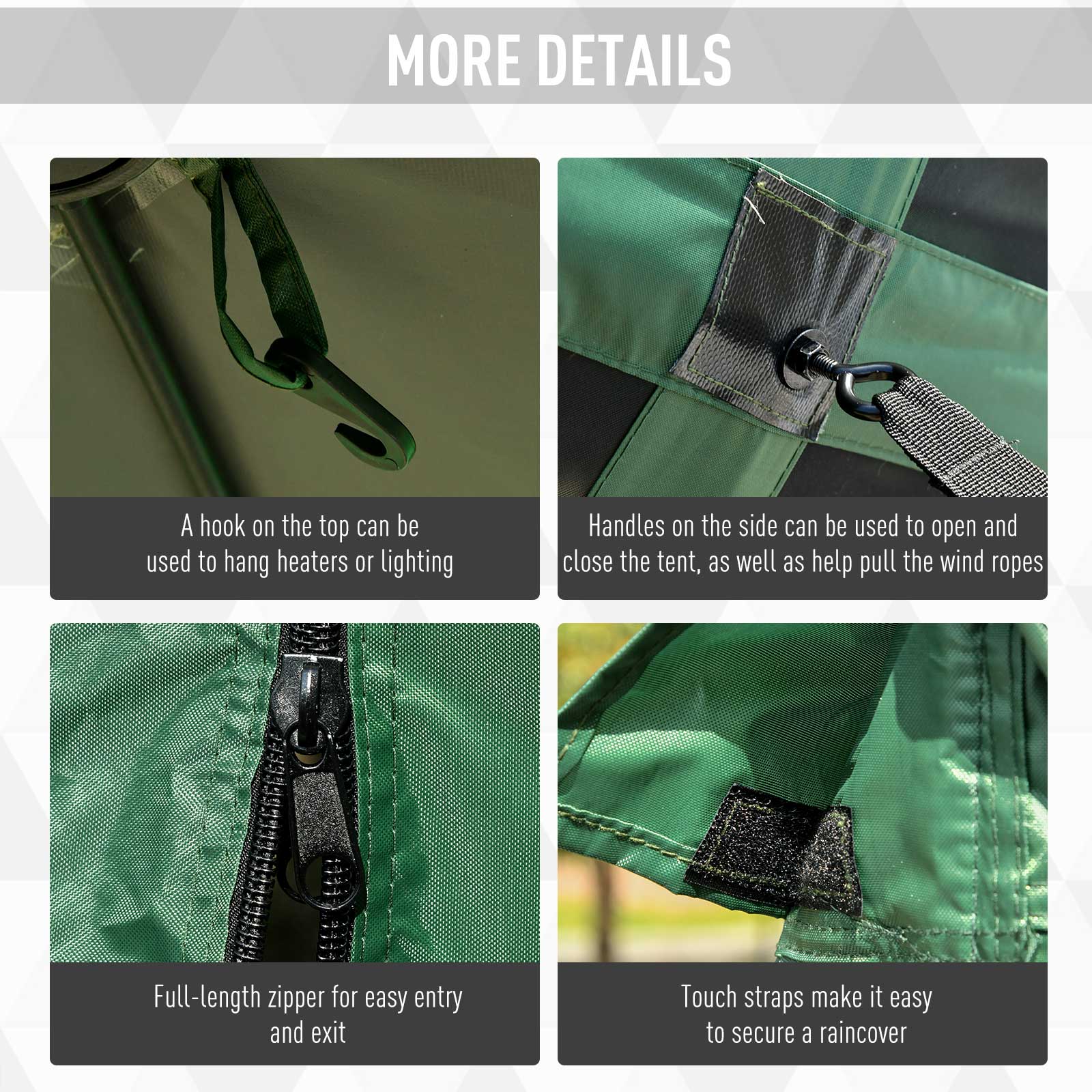 Outsunny Pop Up Camping Canopy Gazebo Screen Shelter Tent with Single Person Easy Set-Up, Ventilating Mesh, Portable Carry Bag for Outdoor Tenting Party Event, 7x7FT, Green