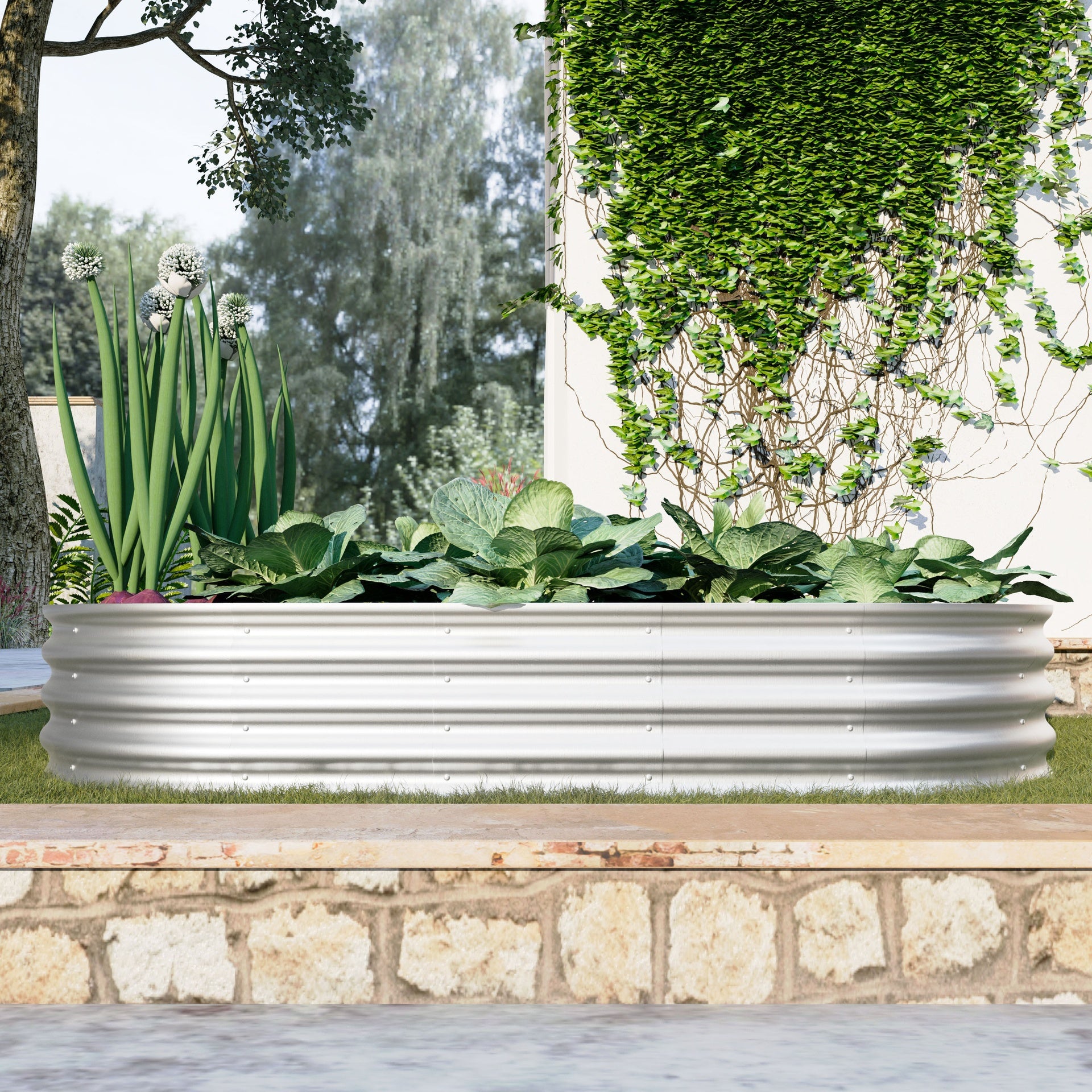 2Pcs 6x3x1ft Raised Garden Bed Kit, Galvanized Planter Raised Garden Beds for Outdoor for Vegetables,Flowers &Herbs, Heavy Duty, Rust-Resistant, Easy Assembly