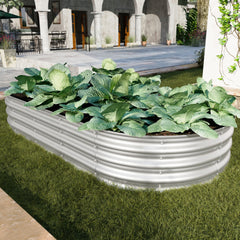 2Pcs 6x3x1ft Raised Garden Bed Kit, Galvanized Planter Raised Garden Beds for Outdoor for Vegetables,Flowers &Herbs, Heavy Duty, Rust-Resistant, Easy Assembly