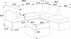 6 - Piece Upholstered Sectional