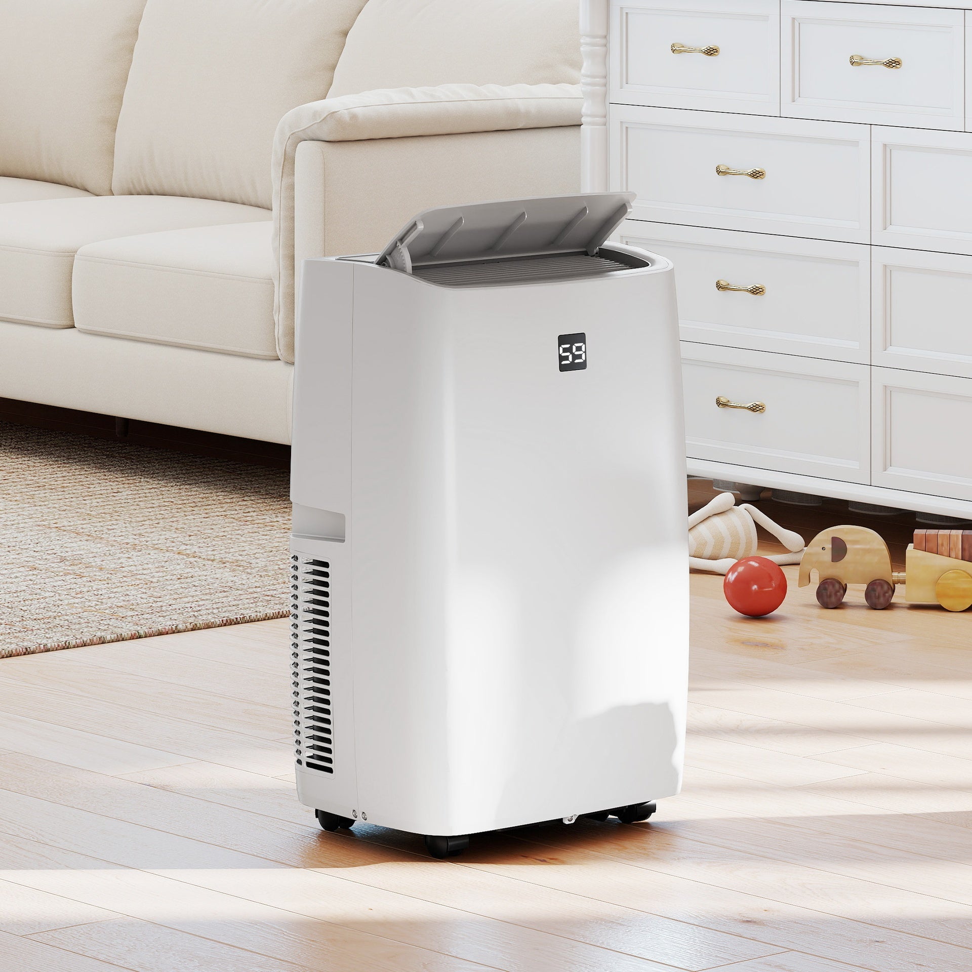 HOMCOM 14000 BTU Portable Air Conditioner, AC Unit with Cool, Dehumidifier, Fan, 549 Sq. ft, 24H Timer On Off, Window Kit